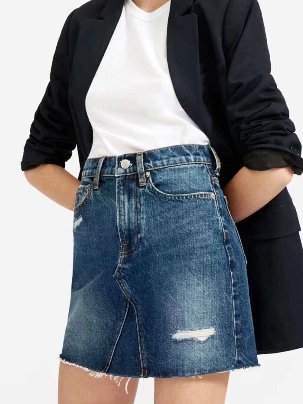 Everlane The Reconstructed Denim Skirt